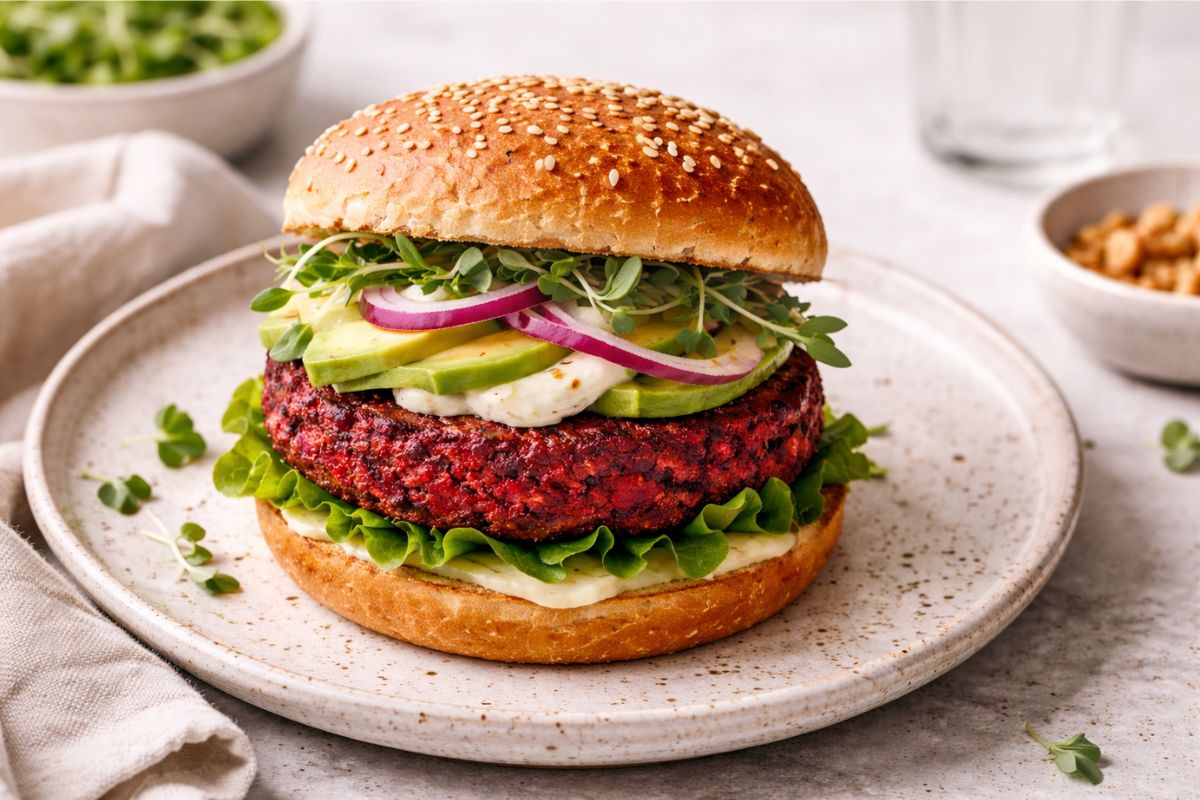 Walnut Beet Mushroom Patty